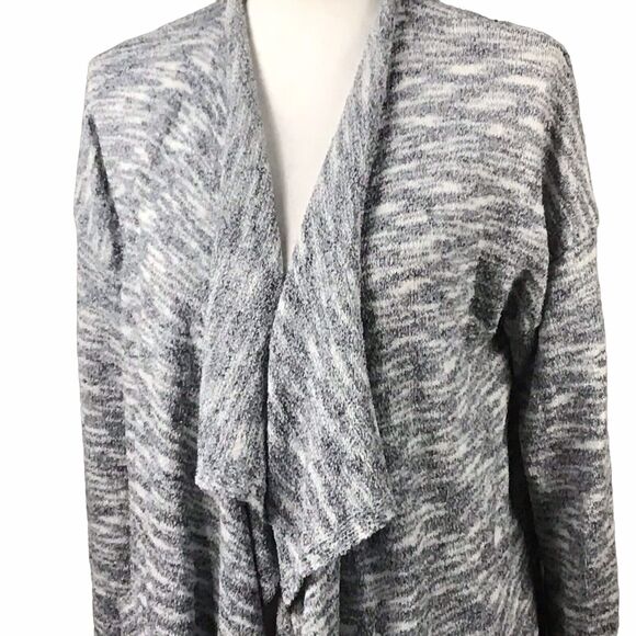Ady P Womens Size M Space Dye Draped Open Front Cardigan Gray White NWOT - Picture 15 of 16
